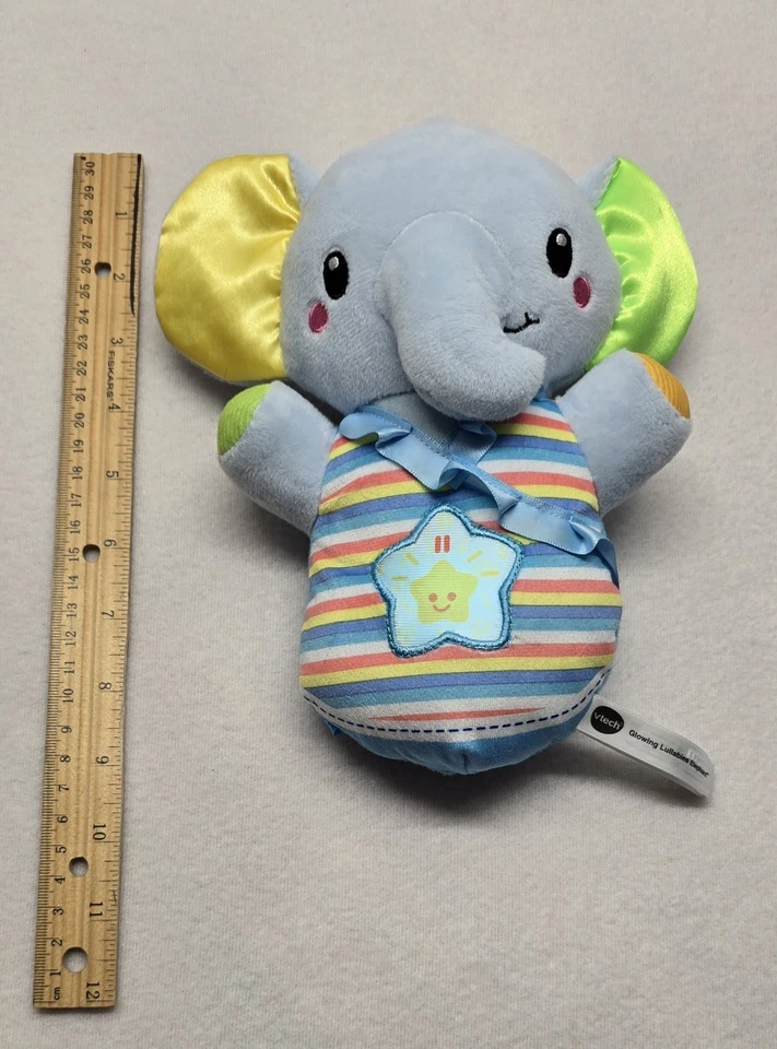 Vtech 发光摇篮曲蓝色大象柔软毛绒婴儿玩具安抚变色 — 第 4/4 张图片