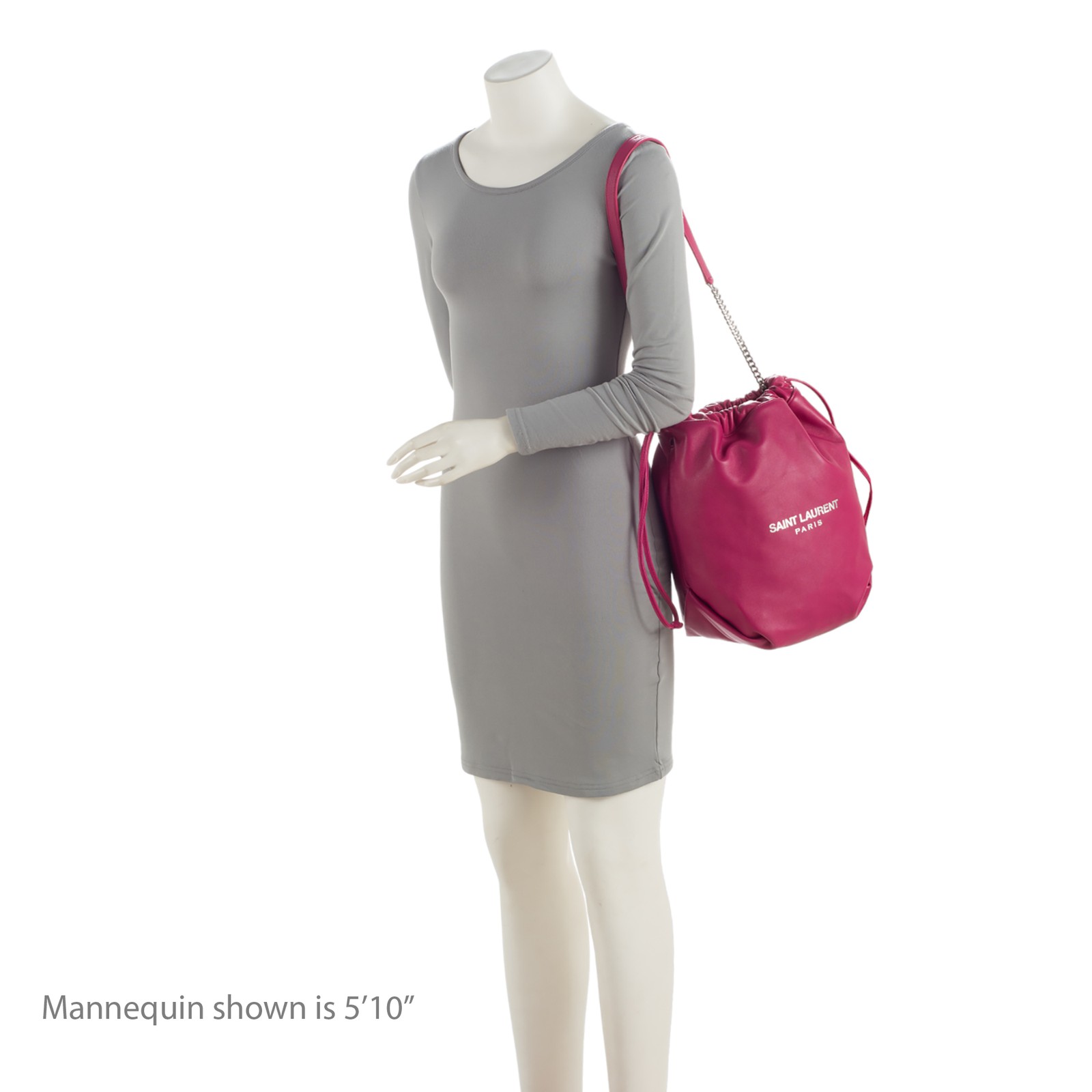 Borsa a secchiello piccola Saint Laurent in pelle con orsacchiotto