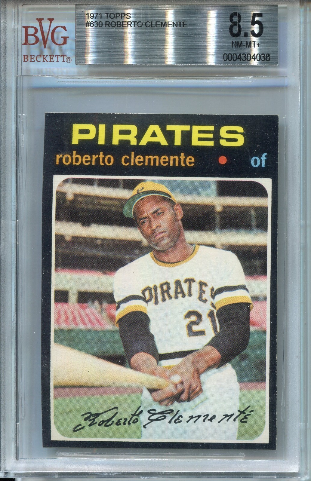 1971 Topps Roberto Clemente Card BVG 8.5 NM MINT+ Graded Baseball #630