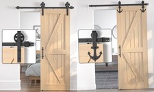 6FT Sliding Wood Barn Door Track System Kit Hardware Set Stainless Steel