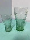 Vintage Libbey Coca Cola Green tint Drinking Tumbler Glasses Set Of 2