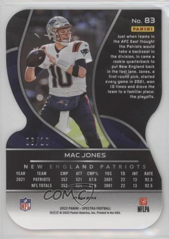 2022 Panini Spectra Universal Prizm Die-Cut /10 Mac Jones #83 - Image 2 of 2
