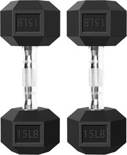 Balelinko Hex Dumbbells Free Weights Set with Metal Rubber Encased Solid Cast