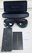 Versace Sunglasses Medusa Shield Brown Gold Green Visor MOD 4391 5317/71 W/Case