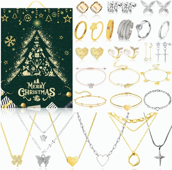 Schmuck Adventskalender 2025 Modeschmuck 24 ÜBerraschungen Armband Halskette-image