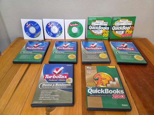 Lot Of 14 Intuit TurboTax and QuickBooks Software packages - untested