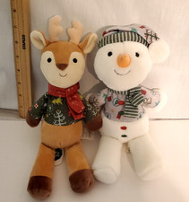 Mary Meyer Loosey Goosey Holiday Plush 10" Reindeer and Snowman NWT