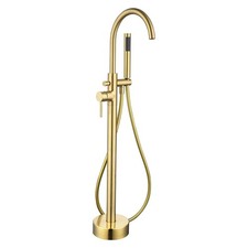 Image of Brushed Brass Freestanding Bath Shower Mixer Tap - Arissa ARIBB009