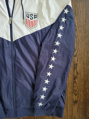 Nike Team USA Soccer Mens Windbreaker Jacket Full Zip Colorblock Multicolor Sz L - Picture 3 of 14