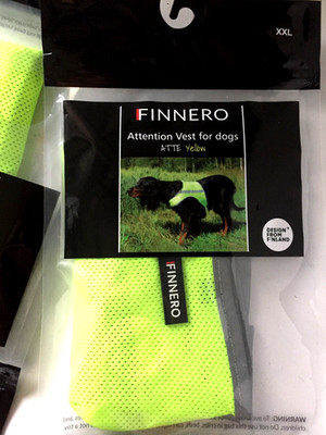 ATTE Finnero Hundeweste Klettverschluss reflektierend VEST neon gelb XXL FIN102
