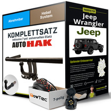 Für JEEP Wrangler Typ JK Anhängerkupplung abnehmbar +eSatz 7pol uni 06-18 NEU