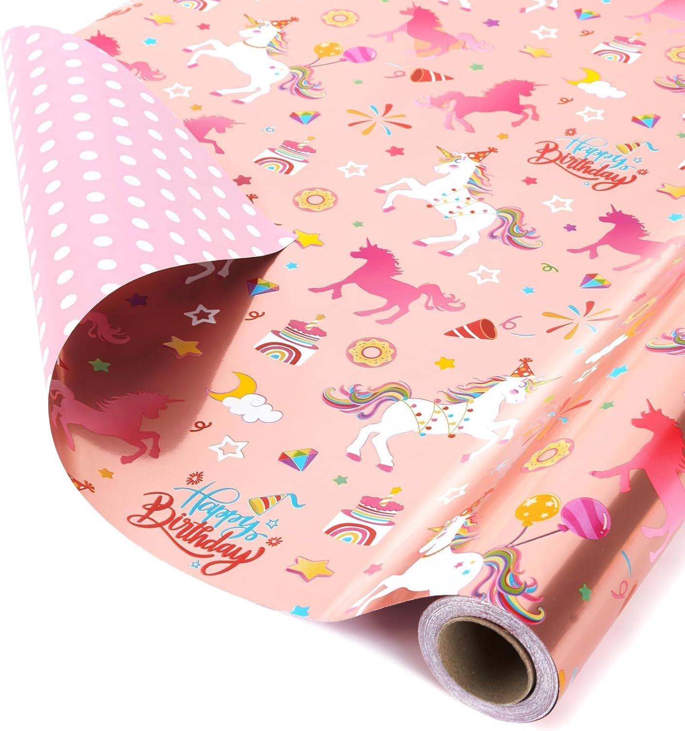 Roll - 1 Roll 17&rdquo; X 33 Ft Baby Girl Pink Wrapping Pa