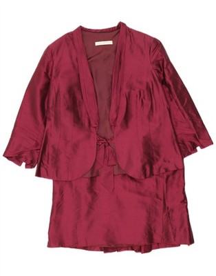 LINEA RAFFAELLI Damen 2-teiliges Rock Set UK 24 4XL W40 Burgund Acetat CL09