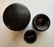 Canon FD 50mm F/1.4 SSC Lens -- Beautiful with case and OEM front and rear caps