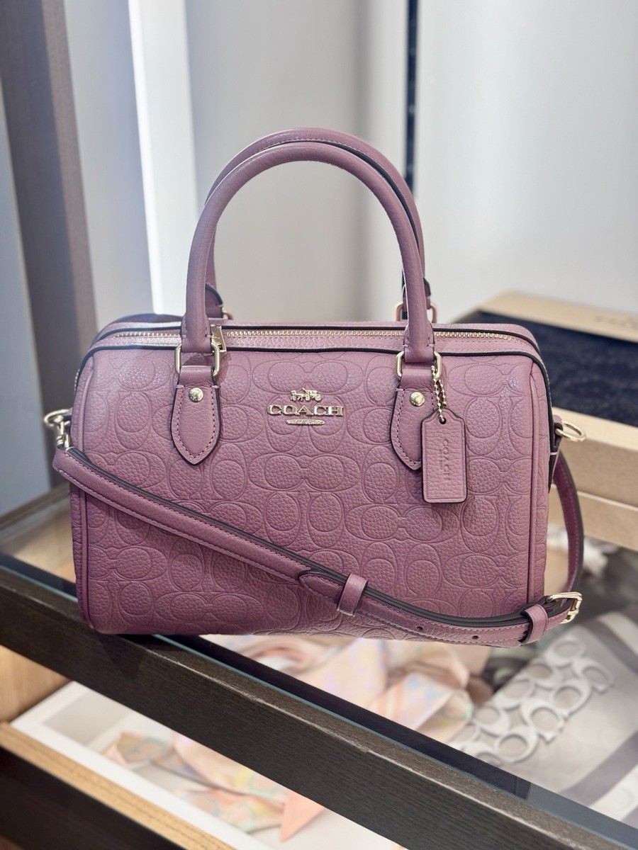 NWT Coach Rowan Satchel Bag In Signature Leather CCD50 in Peony | eBay