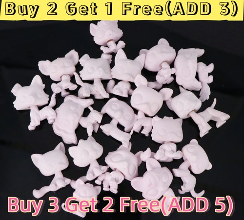 LPS Pet Costom White Base Blank Mold Cat Dog for Kid DIY Paint Play Toy Cat Dog