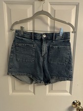 Girls Abercrombie Kids High-Rise Relaxed Jean Shorts-Size 17-18