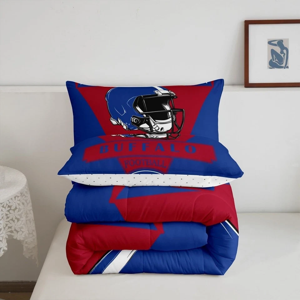 Buffalo Bills Queen Comforter Bedding Set 5 Piece Football set - Image 2 of 3