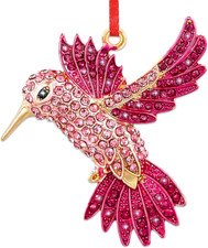 Hummingbird Ornaments for Christmas Tree - Metal Pink Bird Christmas Ornament Xm