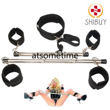 Bondage Set Handcuffs Ankle cuffs Restraints 2 Metal Spreader Bar Roleplay