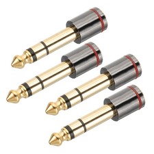 3.5mm to 6.35mm Male to Female Audio Connector 2Pcs Common Jack Black/Gold