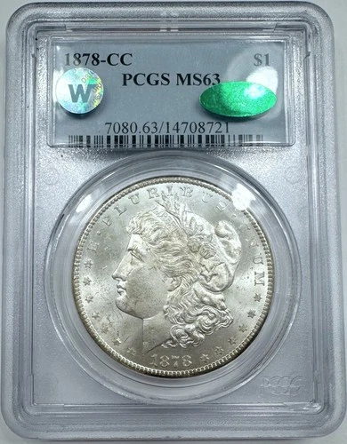 1878-CC Morgan Silver Dollar $1 PCGS MS63 CAC Sight White - Older Holder