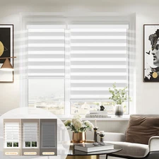 72" Cordless Zebra Roller Shade Light Filtering Dual Layer Window Blind UV Proof