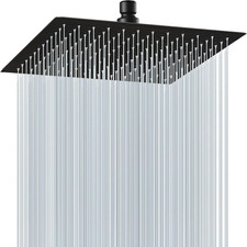 Square Rain Shower Head,High Pressure,Oil Rubbed Bronze 12 Inch  360 Swivel,Cei