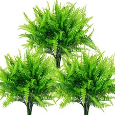 12 Bundles Artificial Outdoor Plants Artificial Ferns for Outdoors Fake Bosto...