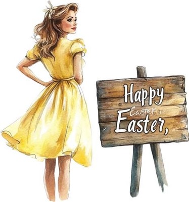 Ostern Vintage Pin Up Wandbild Schlafzimmer Kinderzimmer Dekor Vinyl Aufkleber Abziehbild 6 Größen