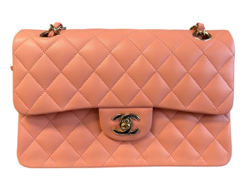 Chanel Light Orange Classic Lambskin Flap Bag
