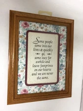 FRAMED CALLIGRAPHY UNDER GLASS OAK AND LACE SOME PEOPLE