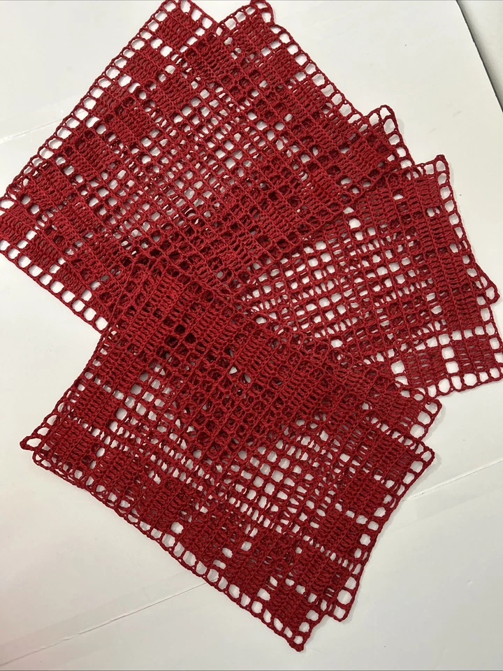 Juego 6 manteles individuales rojos reversibles de Navidad rígidos 1242 Foto 4 de 4