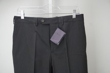 Prada Solid Black 100% Cotton Dress Pants Sz 48 NEW