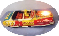 Marx 777Hot Rod Racer~Battery Engine Lights A Dick Tracy Series Car~ Bandai Size