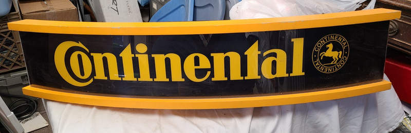 Large 39" X 8" Elliott Company CONTINENTAL TIRES Lighted Sign Untested