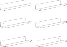 Vinyl Record Shelf Wall Mount, 6 Pack 12 Inch Clear Acrylic Album Record Holder