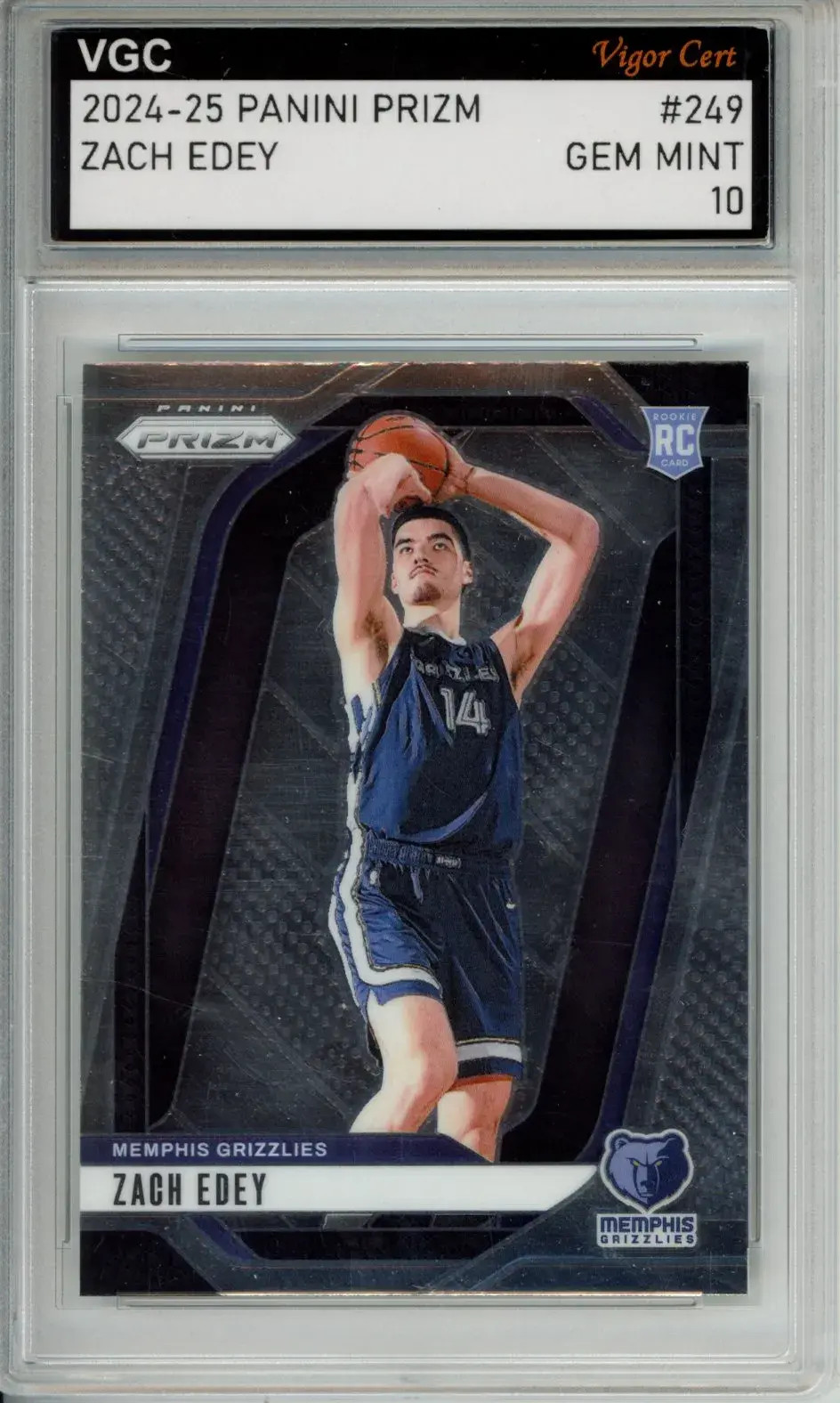 2024-25 PANINI PRIZM #249 ZACH EDEY ROOKIE RC VGC GEM MINT 10 J83 -IJ49