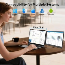 14'' Dual Laptop Screen Extender, 1080P FHD Laptop Extended Monitor Portable ...