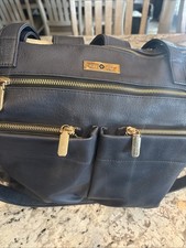 Miss Fong Navy Blue Diaper Bag Backpack No Pad Included Used W All Straps