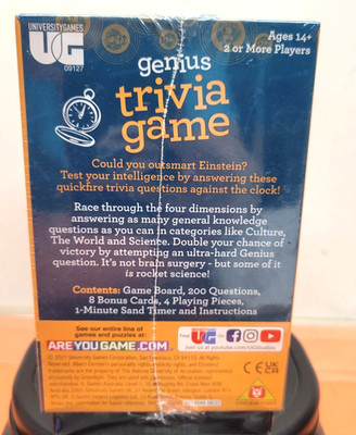 GENIUS TRIVIA GAME UNIVERSITY AGES 14+ NEW IN BOX 2 OR MORE PLAYERS