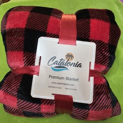 Catalonia Premium Buffalo Blanket  rustic With Sherpa Lining 8076 