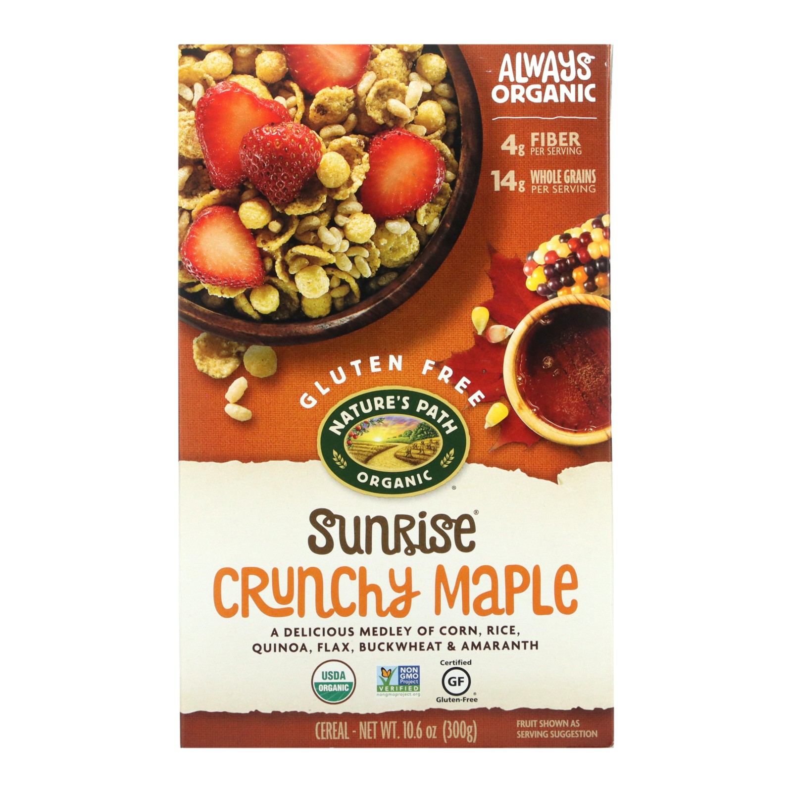 Органические хлопья Sunrise Crunchy Maple, 10,6 унции (300 г)