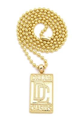 New Dream Chaser DC Pendant w/3mm 27'' Ball Chain Hip Hop Necklace FXMP5BC
