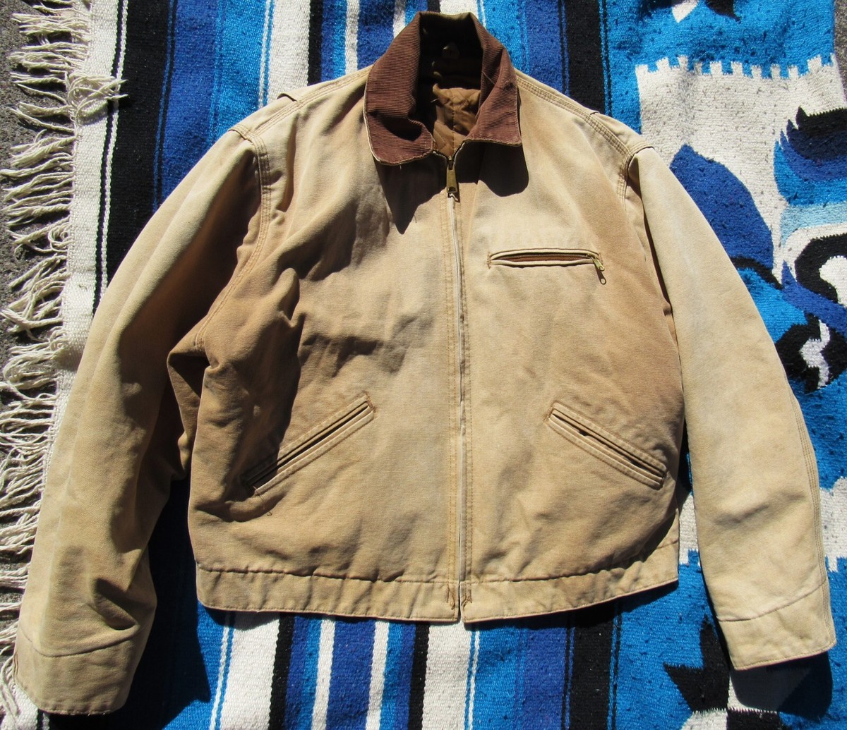 Vintage Carhartt Jacket Tan 70S Detroit Quilted Work Coat Vintage Carhartt Jacket Tan 70S Detroit Quilted Work Coat