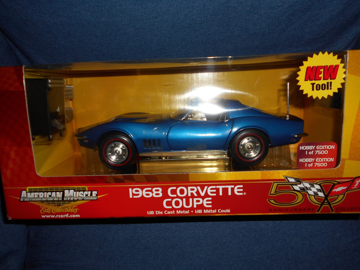 ミニカー AMERICAN MUSCLE 1968 CORVETTE COUPE 1/18 1968 Corvette Blue w/tools 1:18 Ertl American Muscle 33176