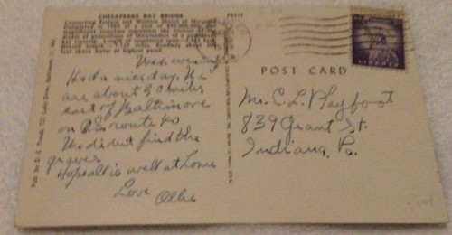 Vintage Postcard Chesapeake Bay Bridge Posted 1959 - Picture 2 of 2