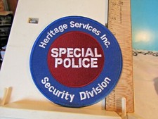 Heritage Services Security Div. Inc SPECIAL POLICE Washington DC PATCH 4.75" NOS