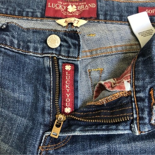 Lucky Brand jeans shorts cut-off low rise distressed SZ 4/27 - Picture 4 of 9