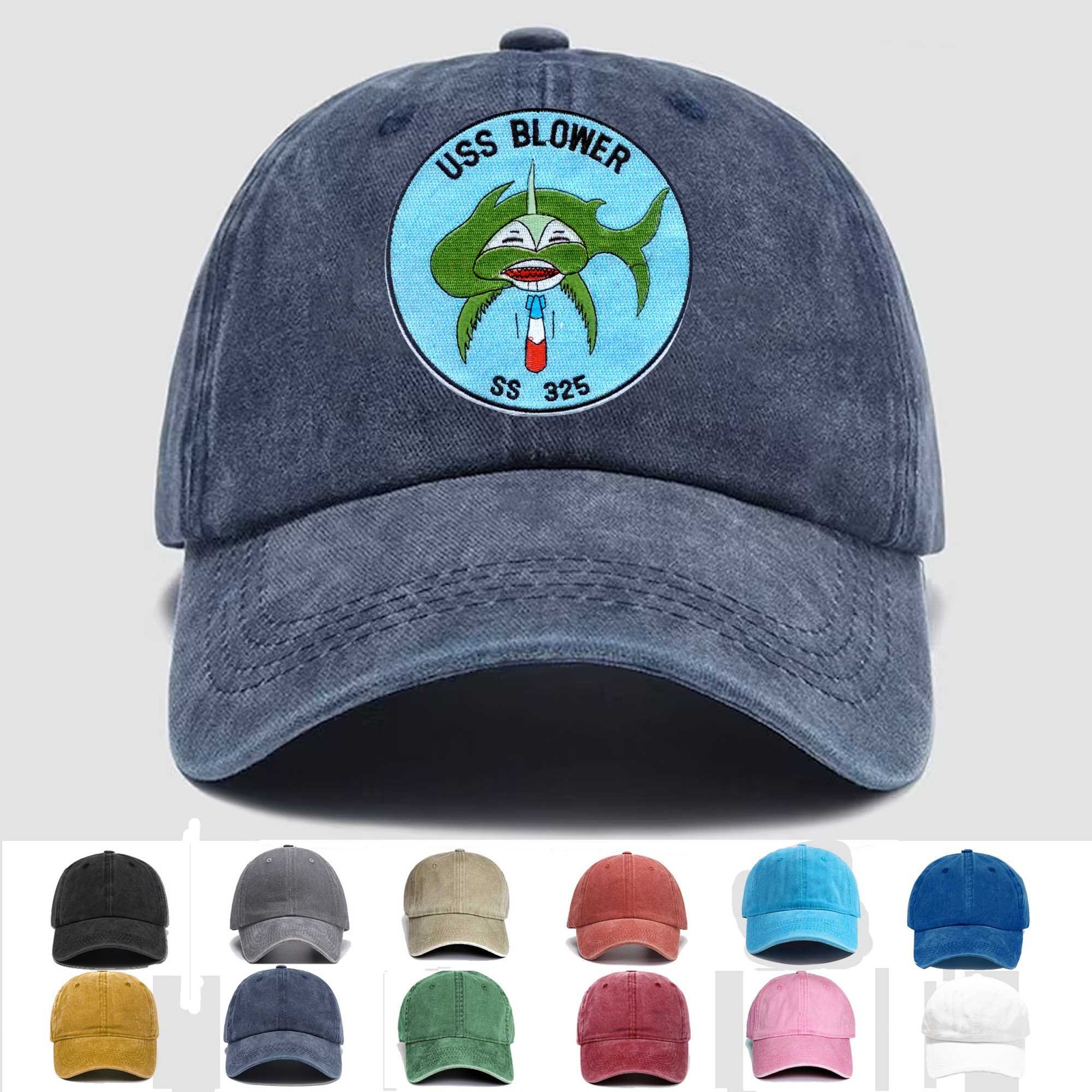 Custom Embroidered Hat SS-325 USS Blower, Veteran Cap, Trucker Hat, Gift Idea